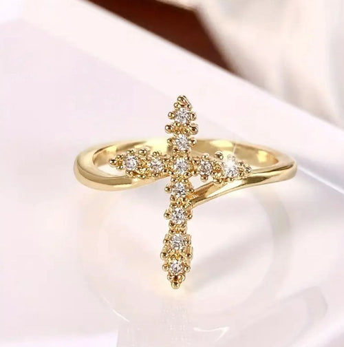 DIAMOND CROSS RING 2